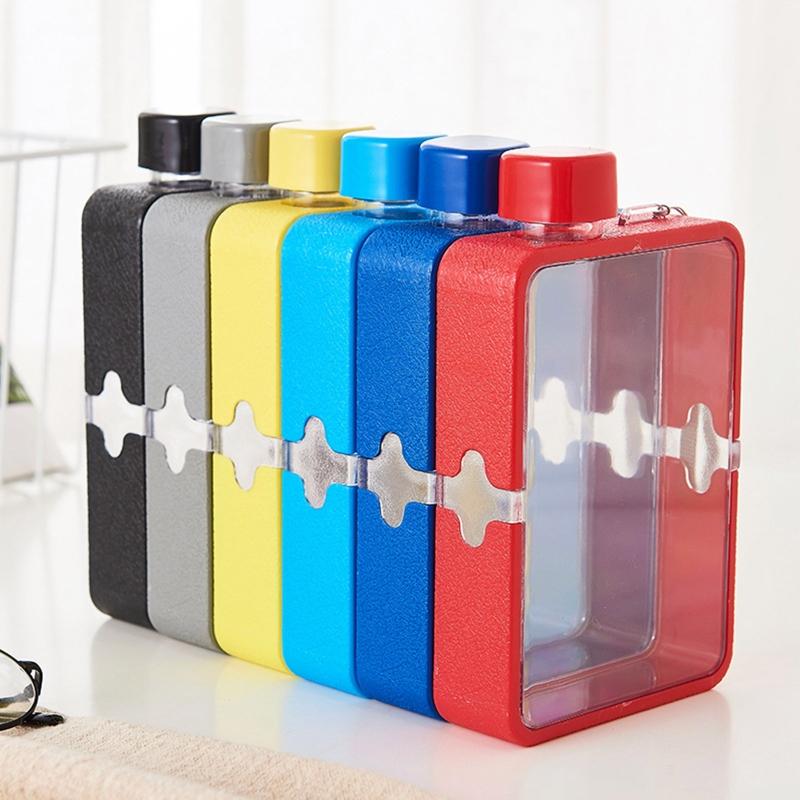 Large Capacity Rectangular Juice Cup Portable Flat Water Bottles Reusable Travel Mug for Sports Camping Gym Fitness