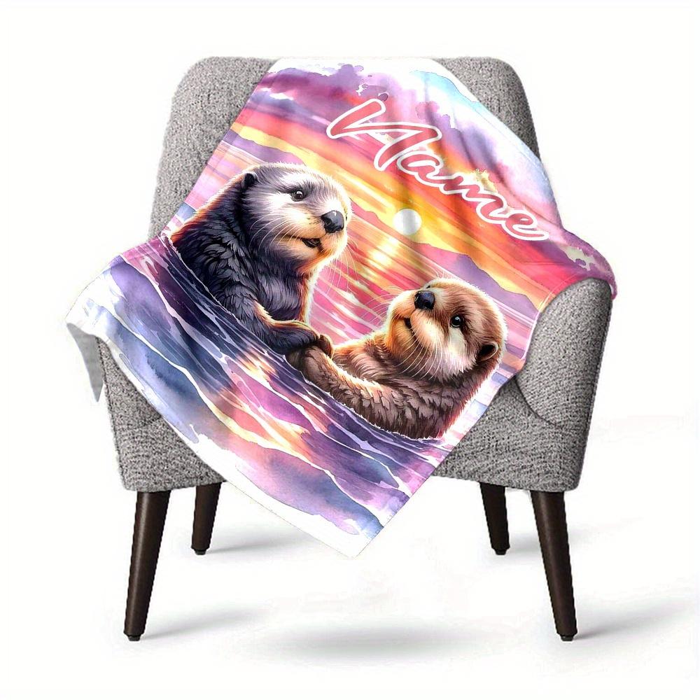 Sea Otters Sunset Home Blankets Comfortable Soft Lightweight Allseason Multipurpose Blanket For Picnics Sofas Offices Beds Living Rooms Perfect Gift