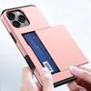Кошелек Push Pull Слот для карт Роскошный однотонный чехол для телефона для iPhone 16 Pro Max E 14 11 12 13 15 Pro Max Mini Бампер Задняя крышка