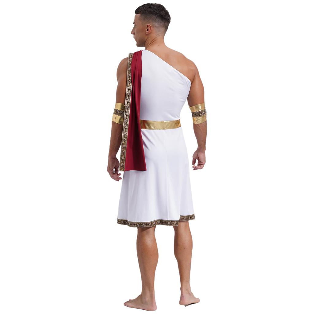 Мужской костюм древнего грека на одно плечо, набор для косплея на Хэллоуин, маскарадный костюм