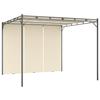 VidaXL Garden Gazebo with Side Curtain 3x3x2.25 M Cream