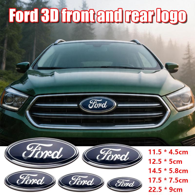 3D Aluminum Front Grill Rear Trunk Emblem Badge Cover For Ford Focus Mondeo Mustang Fiesta Kuga Fusion Auto Tuning Accessories