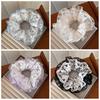 Double Layer Women Hair Scrunchies Embroideried Oversized Hair Ropes Fashion Lace Scrunchies  Girls