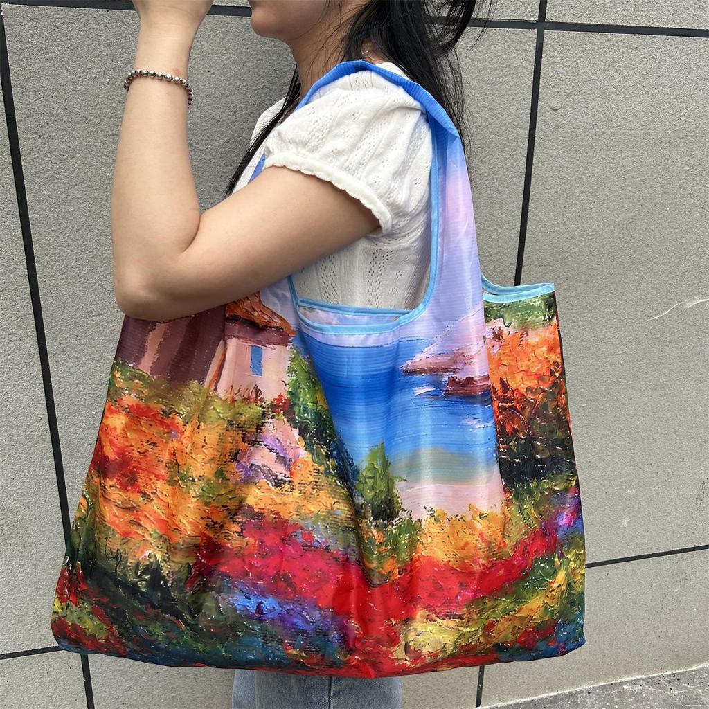 Eco-Friendly Foldable Large Capacity Shoulder Shopping Bag for Women