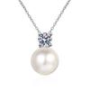 New 925 Sterling Silver Pearl Necklace Pendant Mosan Diamond Clavicle Jewelry Mother's Day Gift