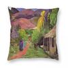 Paul Gauguin Street In Tahiti Pillowcase Polyester Linen Velvet Pattern Zip Decorative Throw Pillow Case Home Cushion Cover