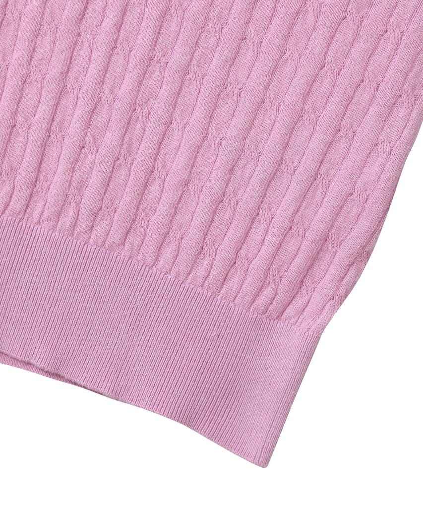CGP (женщины) Розовый короткий вязаный топ с квадратным логотипом