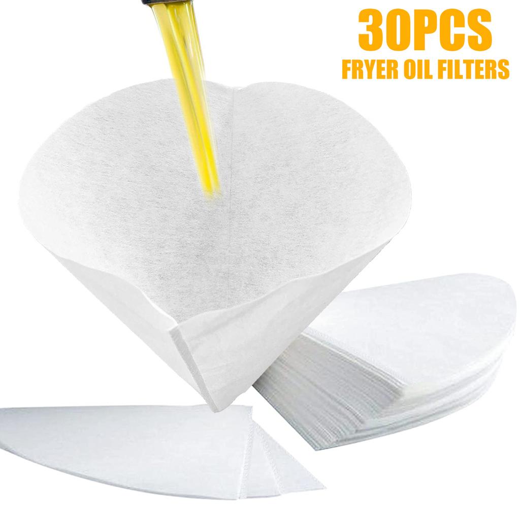 30Pcs Fryer Oil Filter Cone Filters 10inch Non-Woven Filter Cones Cooking Oil Filter Cones Maple Syrup Filter Set Cones Filter