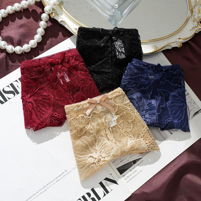 Трусы с низкой посадкой, дышащие, полые, для женщин, симпатичные, с бантом, качественное нижнее белье для девочек