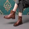 High-value British Retro Square-headed Martin Boots Women's Short Boots 2025 Autumn and Winter New Retro Socks Boots Soft-soled Thin Boots
