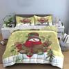 Festive Snowman with Ornaments Bedding Duvet Cover Set Duvet Cover Pillowcases  (1*Duvet Cover 2*Pillowcases, without duvet insert)