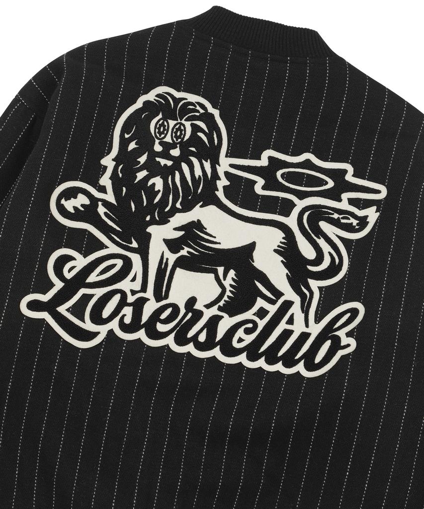Losers Club Striped Wool Varsity Jacket Black