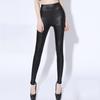 High Waist Imitation Leather Fat MM Stretch Large Size Feet Pants Spring Nine Points Leggings Wear Plus Size