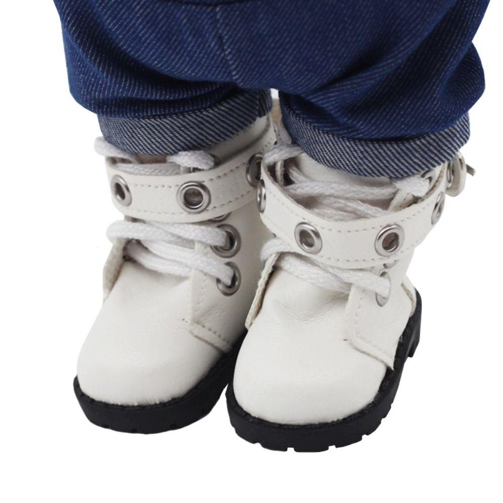 1 Pair Casual Wear Doll PU Leather Shoes Lightweight 20cm Doll Leather Boots DIY Doll