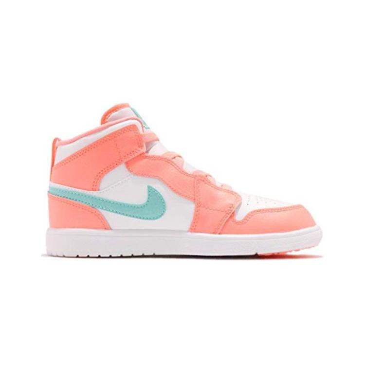 Jordan Air Jordan 1 Mid top Kids Lifestyle Shoes White Orange Children Aged 3 7 Years Old AT4612-814