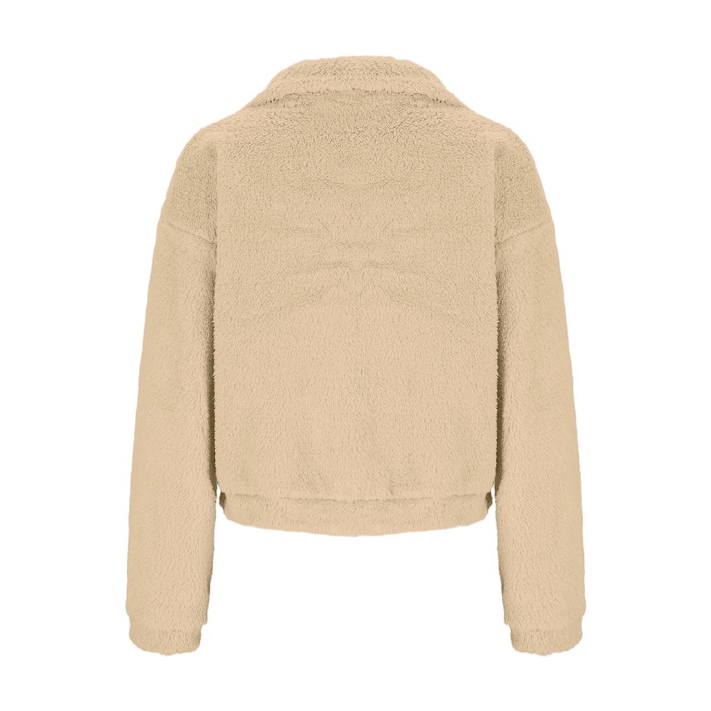 Женская повседневная куртка короткой длины на молнии с флисовой подкладкой и длинными рукавами