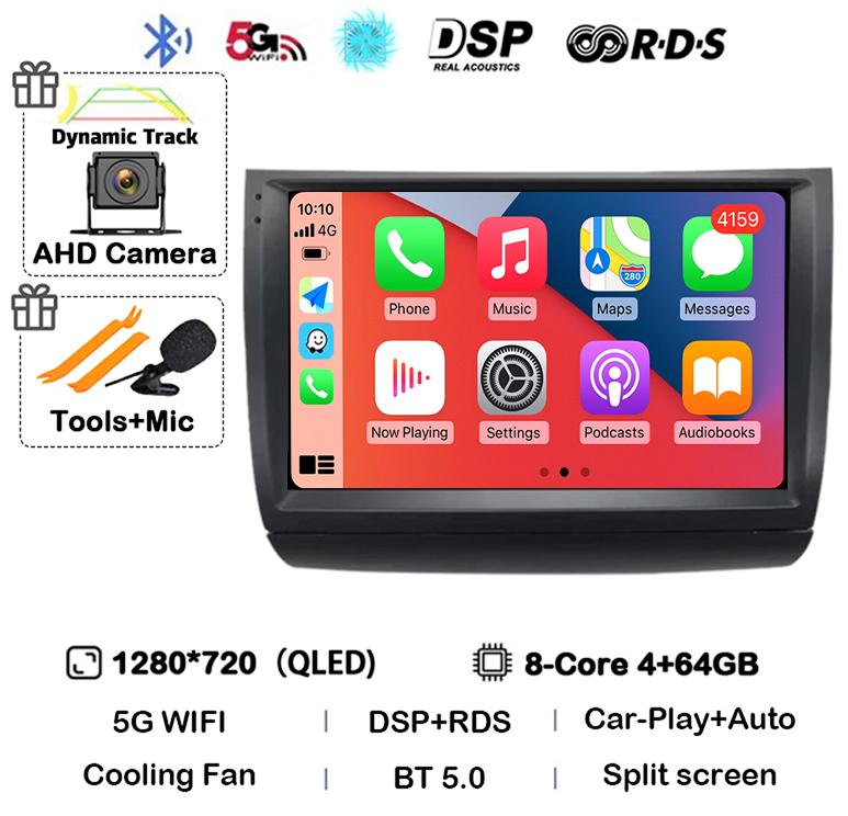 Android 14 Carplay Auto WIFI+4G автомобильное радио для Toyota Prius 20 2002-2009 мультимедийный проигрыватель GPS стерео 360 камера головное устройство аудио