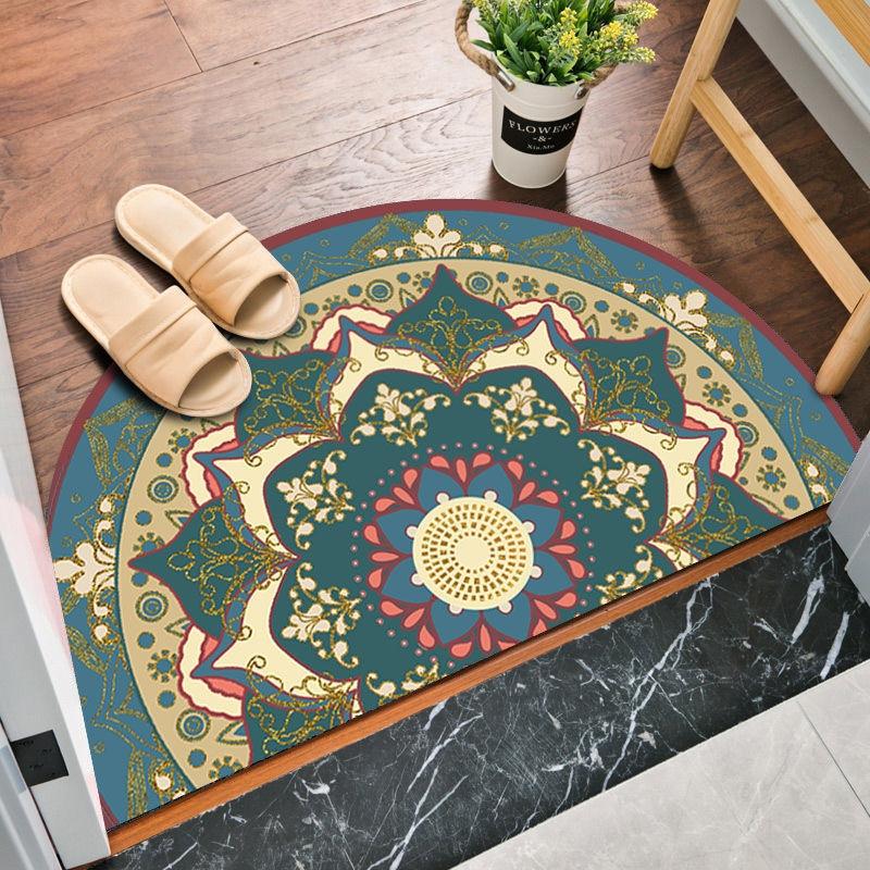 Semicircular Bohemia Rug Entrance Doormat Decorations Non -Slip Living Room Carpet Soft Absorbent Washable Floor Mat Bath Mats