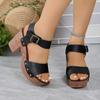 2024 Большие размеры Женская обувь Римские сандалии Уличные формальные сандалии Женские заклепки с пряжками на ремешках Толстая подошва Толстые каблуки Женские