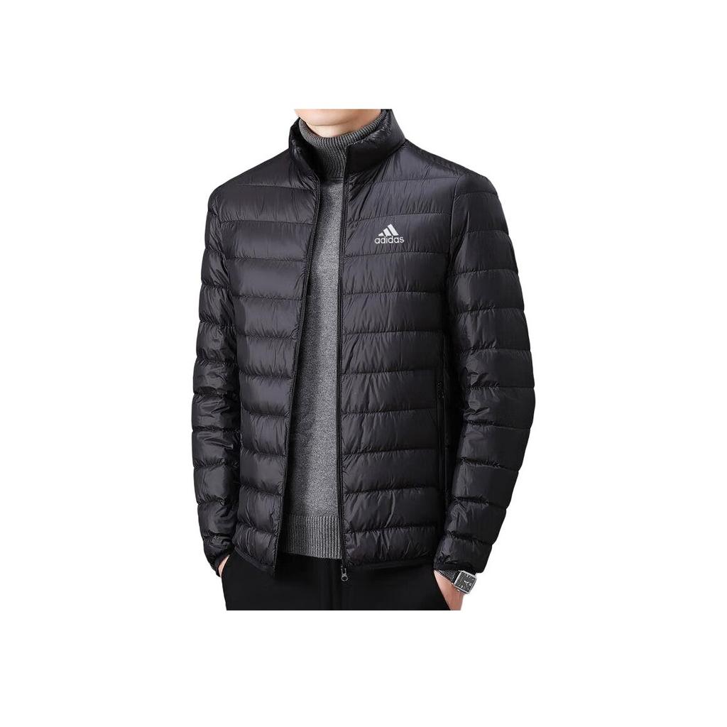 adidas Логотип для активного отдыха, повседневная спортивная легкая теплая куртка-пуховик для мужчин, черная JN4342