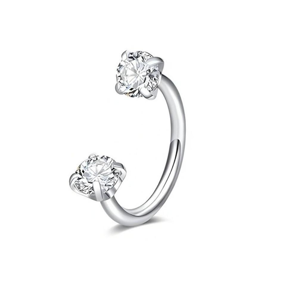 2 PCS Elegant Nose Ring Stainless Steel Daith Piercing Jewelry Cartilage Helix Earrings Daily