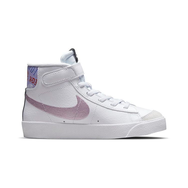 Nike Blazer Mid 77 SE PS Playful Branding - Детские кроссовки белые Purple-Pulse Pink-Foam Magic-Ember DJ0266-100