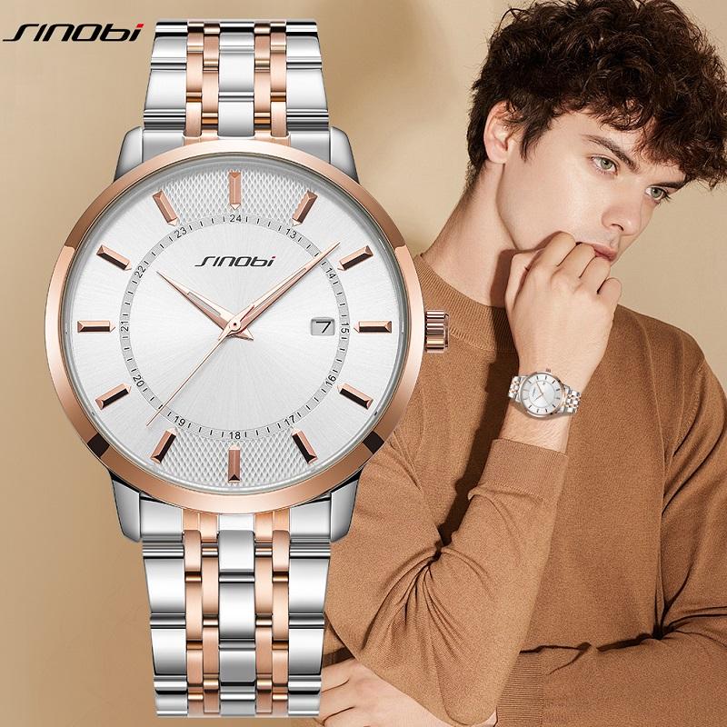 SINOBI Модные мужские часы, оригинальный дизайн, лучшие роскошные мужские кварцевые наручные часы, лучшие подарки для мужа