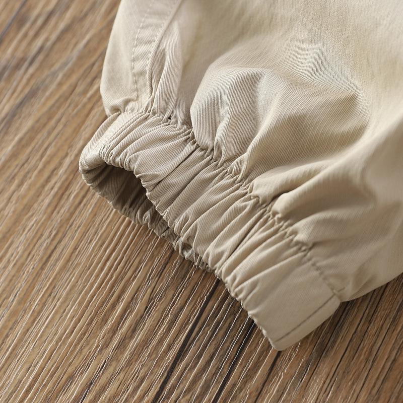 Детские брюки карго из выстиранного хлопкового твила 2025 - Классический и универсальный спортивный кэжуал