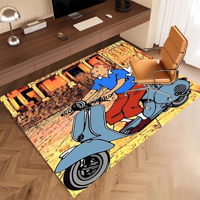 1pc The Adventures of Tintin1 Print Area Rug - Soft, Washable Non-Slip Indoor Mat, Living Room, Home Office Decorative Rug,Office Decorative