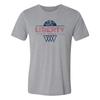 Liberty Flames Oblique Basketball Hoop Triblend Shirt - Athletic Grey