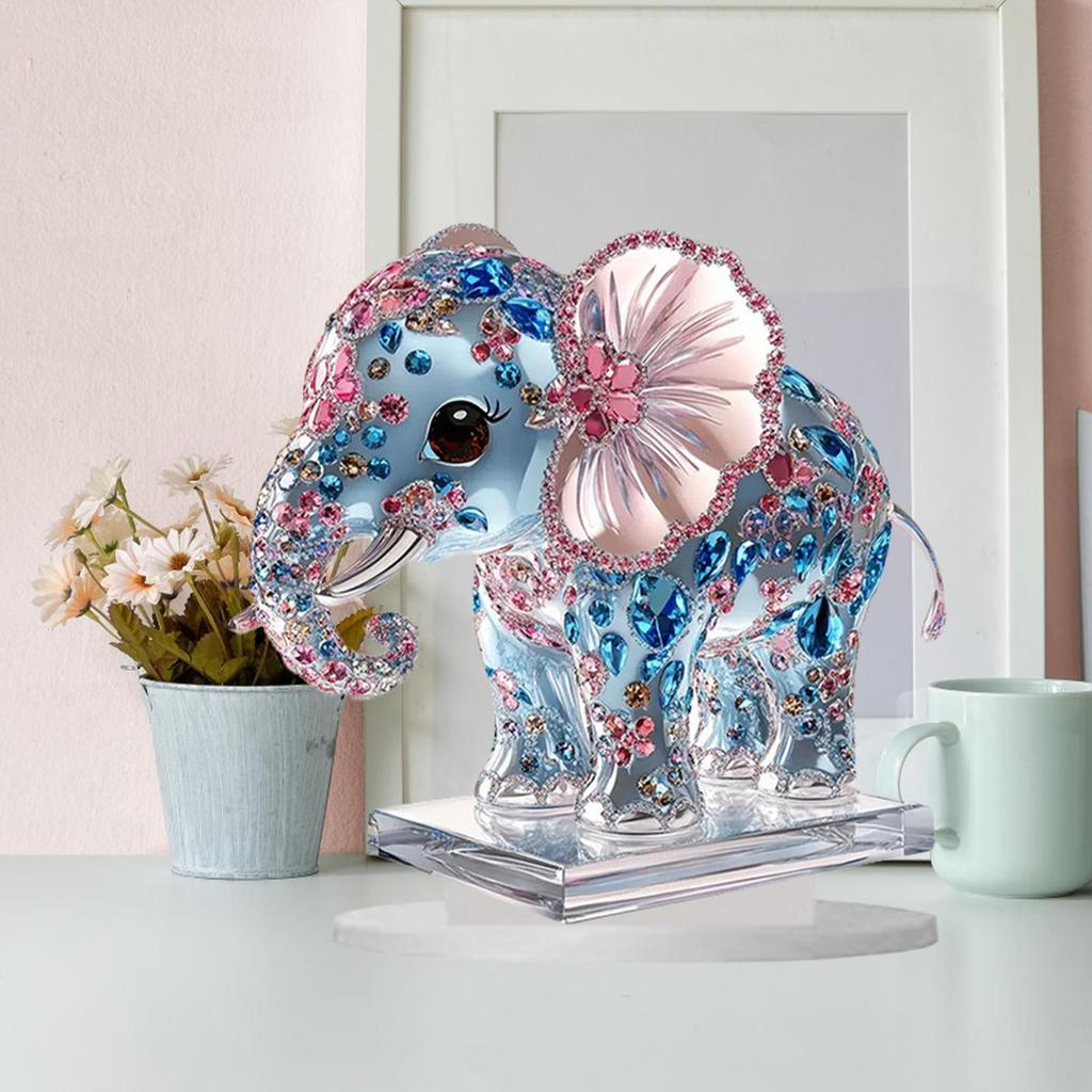 Акриловая настольная статуэтка слона, прекрасное украшение, искусство, подарки, орнамент 23 см x 23 см