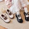 Girls Leather Shoes 2025 Spring and Autumn New Cute Bow Pearl Princess Shoes Girls Performance Shoes Mary Jane Single Shoes