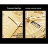 Men's Watch Stainless Steel Bracelet Fake Mechanical Movement Waterproof Calendar Men's Wristwatch