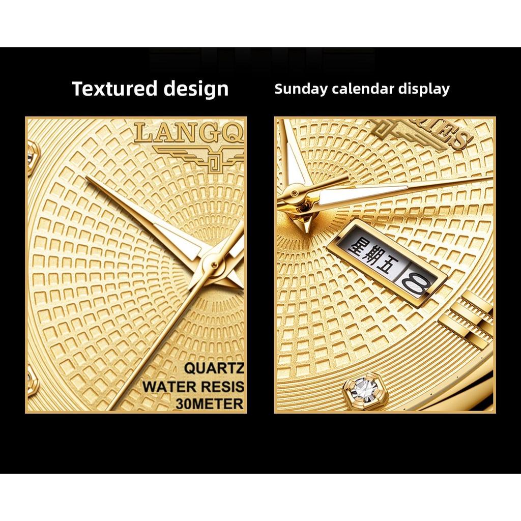 Men's Watch Stainless Steel Bracelet Fake Mechanical Movement Waterproof Calendar Men's Wristwatch