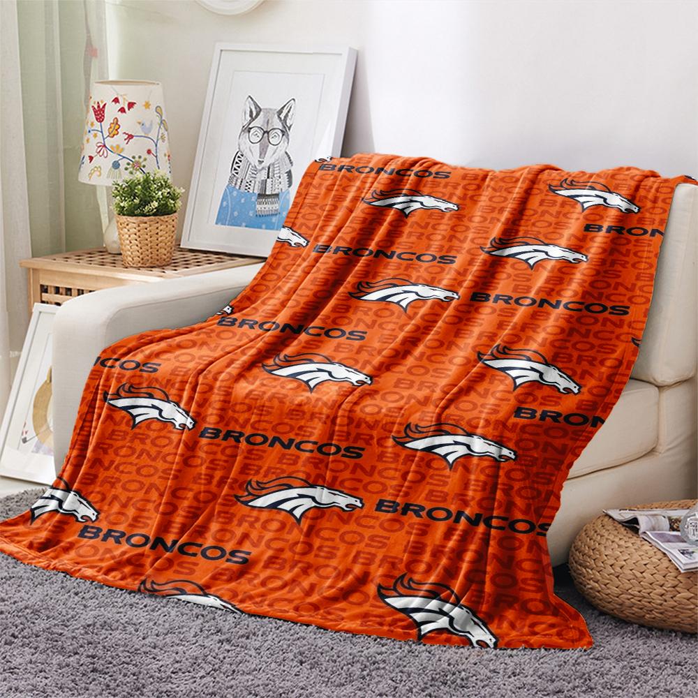 Denver Broncos Print Flannel Blanket, High quality Comfortable for All Seasons, Home Decor, Warmth and Comfort, Perfect for Christmas Gifts