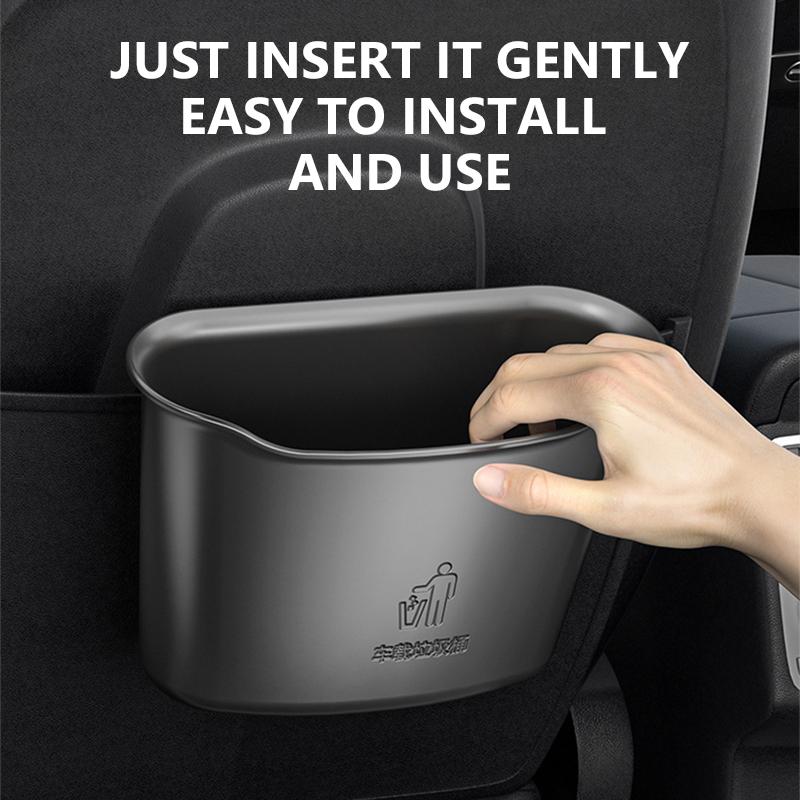 SEAMTAL 1.6L Car Dustbin Box Car Trash Can Seat Back Hanging Rubbish Bin Car Storage Organizer With Phone Holder Hooks
