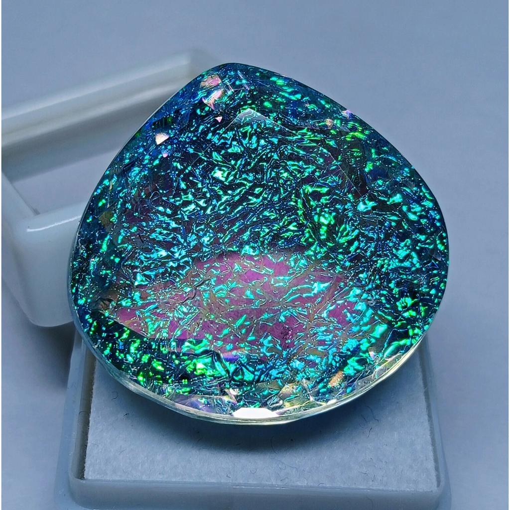 Natural Monarch Fire Opal Doublet 65+ Ct Pear Cut Certified Fabulous Gemstone