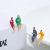 Pose 1:87 ABS Material Train Scenery Sit People Figures Model Building Passengers DIY Character