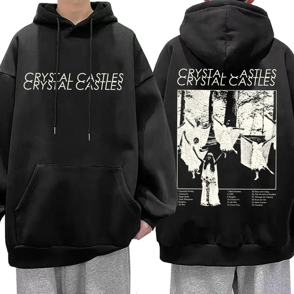 Винтажная толстовка с капюшоном группы Crystal Castles для мужчин и женщин, готическая, панк-рок, с капюшоном, мужская мода, свободный, оверсайз, пуловер, толстовки с капюшоном