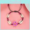Summer Fashion Handmade Flower Bead Anklet With Adjustable Woven Design For Women