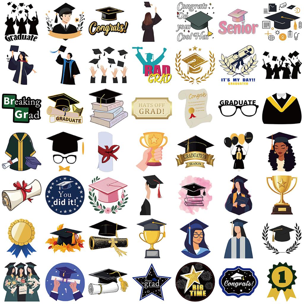 50 New Graduation Season Graffiti Stickers Decorate Ipad Suitcase Notebook Diy Waterproof Sticker