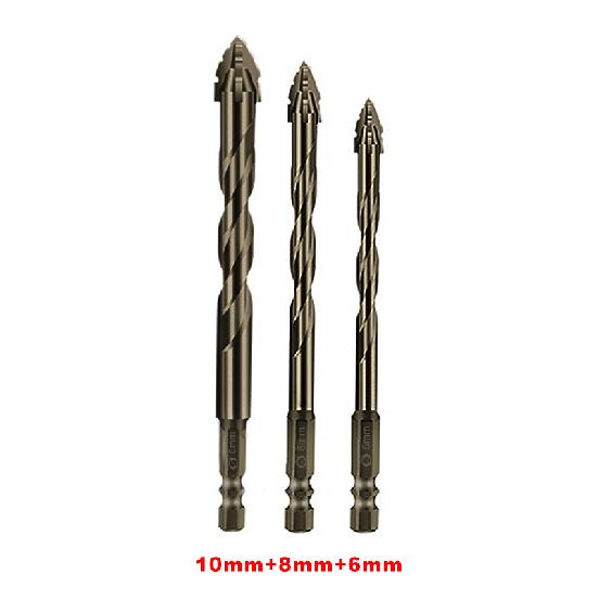 7PCS 3-12MM Four-Edged Serrated Eccentric Bit Set for Dry Drilling of Ceramic Tiles Glass Marble Concrete Stainless Steel 3