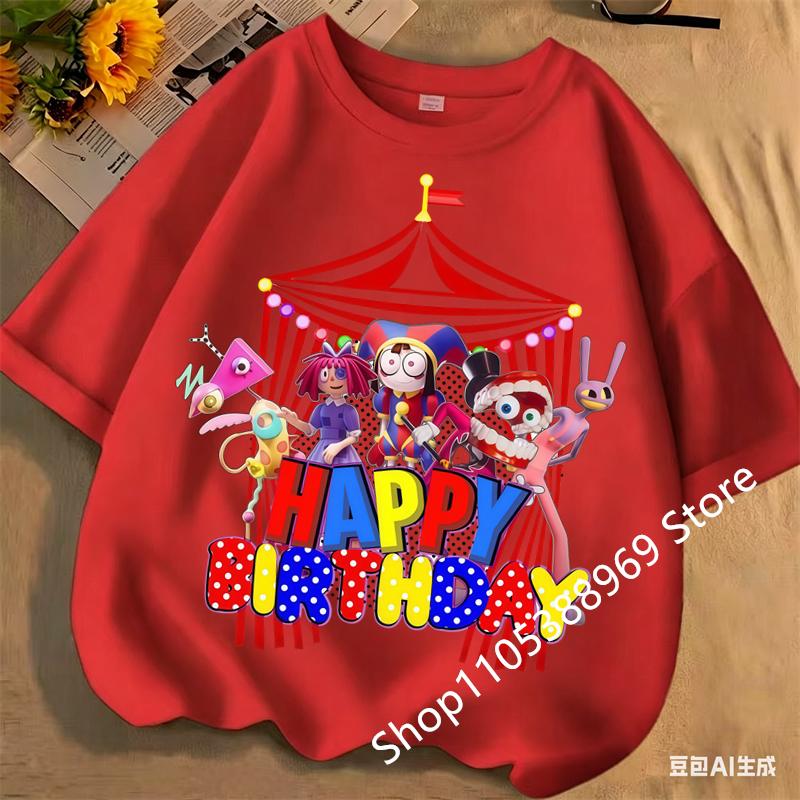 Футболка для мальчиков и девочек Смешная The Amazing Digital Circus Графический принт Футболка для детей Милая детская футболка МальчикДевочка Унисекс Одежда
