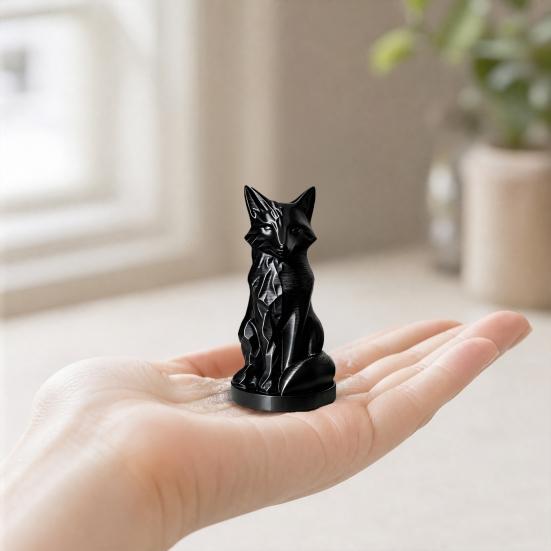 Геометрическая Граненная Фигурка Лисы, 3D Печатная Статуэтка Сидящей Лисы, Скульптура Лисы в Стиле Современного Искусства, Коллекционный Настольный Орнамент для Декора Стола Полки Дома