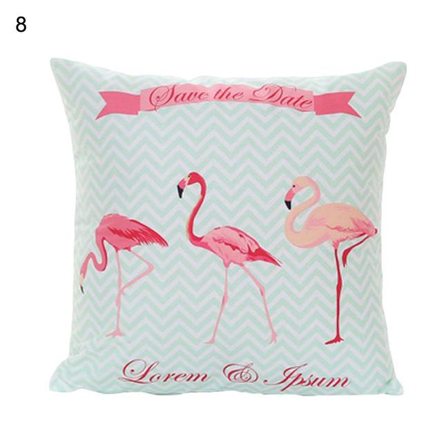 Длинноногий Фламинго Серия Льняная Наволочка Чехол для Подушки