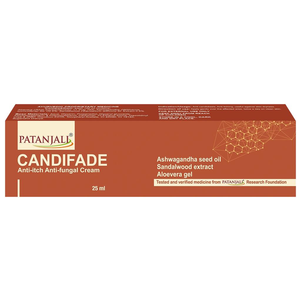 Patanjali Candifade Anti Fungal Cream, With Anti Candidiasis, Anti Aching, 25ml