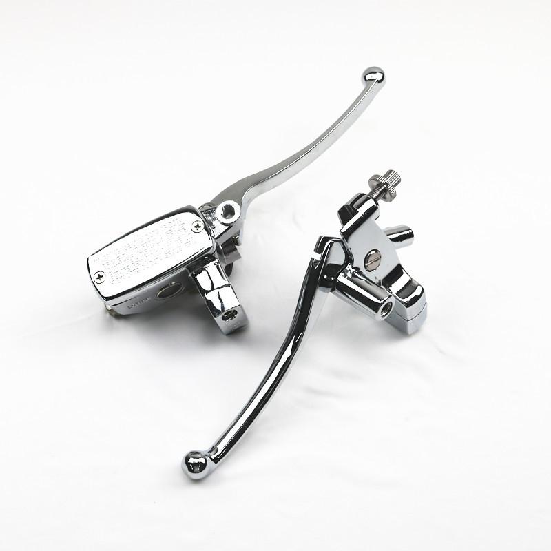 Хромированный 1-дюймовый рычаг тормоза и сцепления для Harley Honda Kawasaki Suzuki Yamaha VT VTX Rat