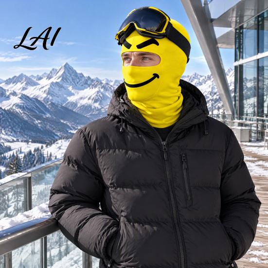 Digital Print Mask Funny Expression Balaclava Ski Mask Windproof Face with Dust Proof Cycling Neck Gaiter Winter Full Hood for Skiing Snowboarding