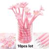 10pcs Silicone Cherry Blossom Flowers Pink Gel Pen Creative Cute Stationery Office School Writing Supplies Gift Kawaii Pens