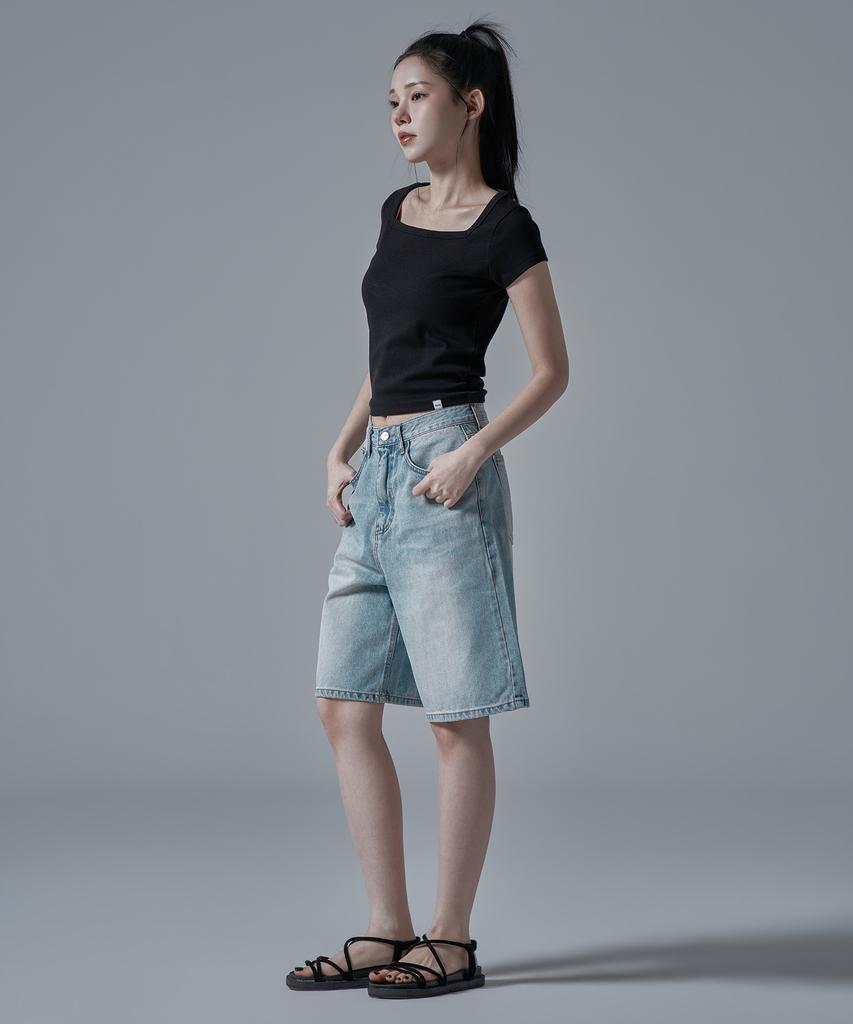 WAARFORWOMAN W1136 Denim Shorts_Light Wash
